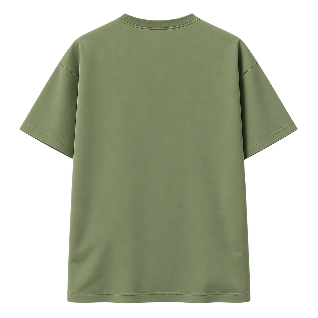 Olive Green Relaxed Fit Tee, back