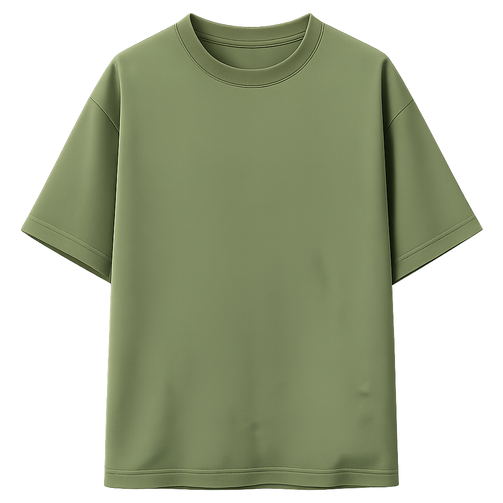 Olive Green Relaxed Fit Tee, front